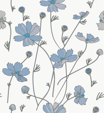 Cosmos çiçek Mavili