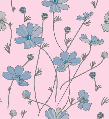 Cosmos çiçek Mavili