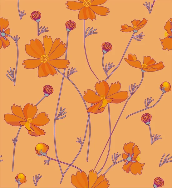 Turuncu kozmos çiçekleri