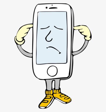 Telefon, komik küçük adam akıllı telefon