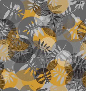 Spiraller ve yaprak siluet soyut doku