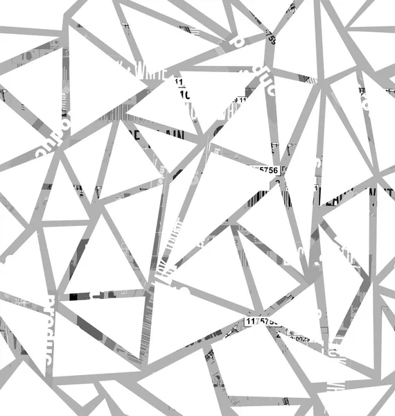 Структура треугольников с коллажем надписей — стоковый вектор