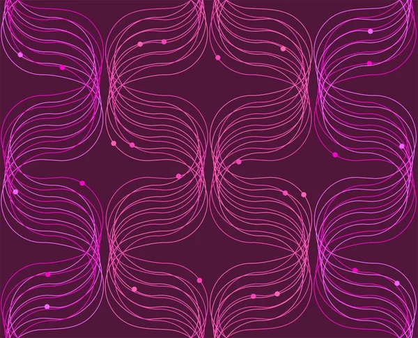Adornos Abstractos Línea Sinusoidal Con Círculos Rosa Púrpura Claro Colores —  Fotos de Stock