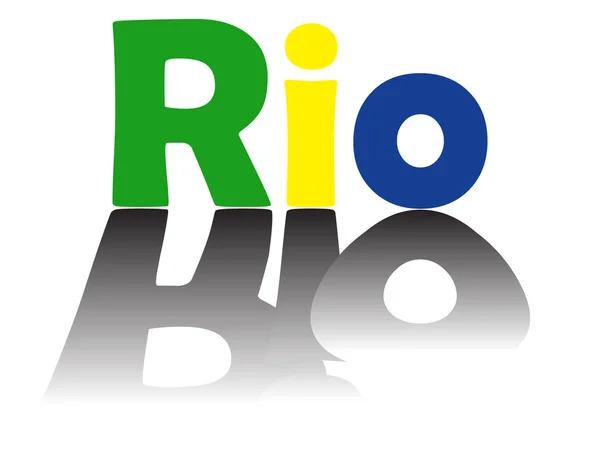 Рио текст в цветах флага — стоковый вектор