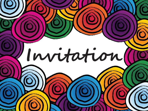 Fun colorful circles invitation — Stock Vector