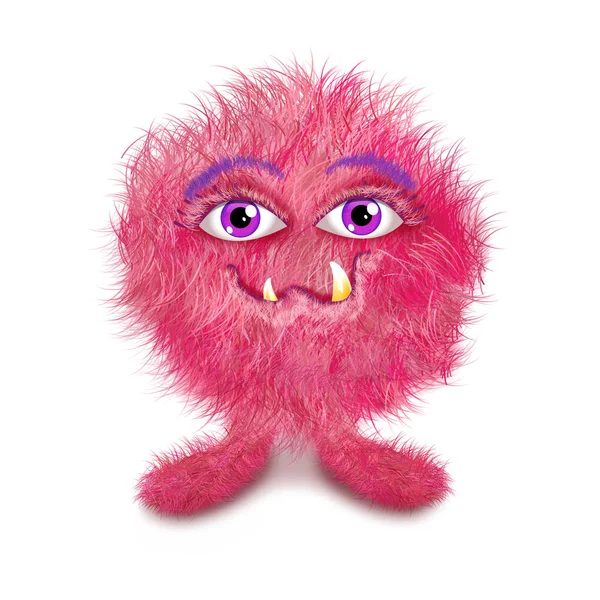 Pink furry monster ball — Stock Photo, Image