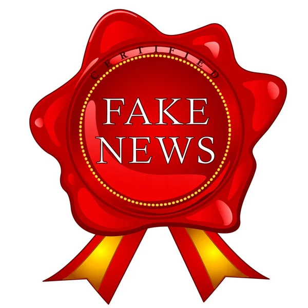Selo de cera de notícias falsas — Vetor de Stock