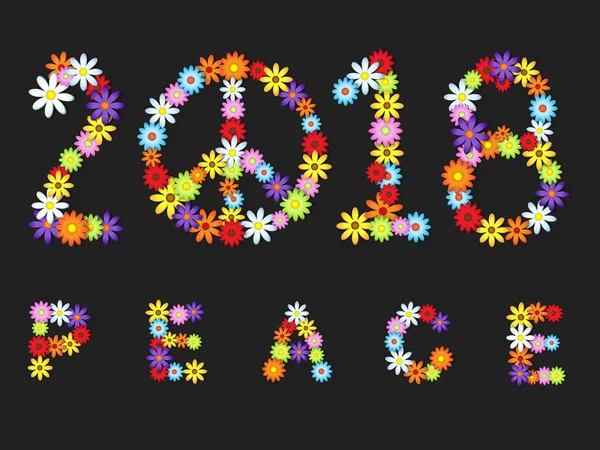 Цветочный знак мира 2018 — стоковый вектор