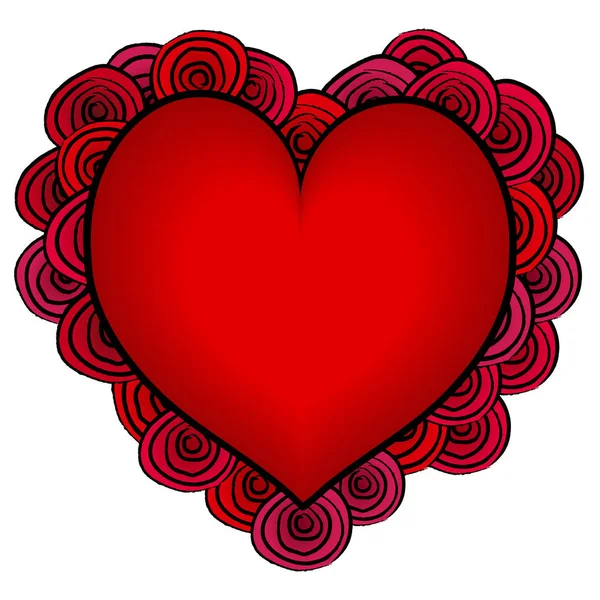 Velké srdce lásku nebo Valentine karty — Stockový vektor