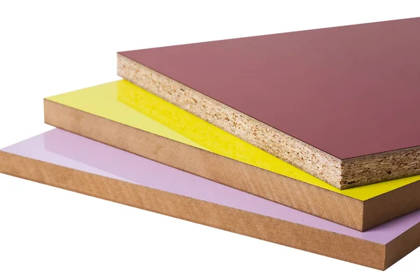 Laminated particleboard chipboard is used in the furniture ind — Stock Photo, Image