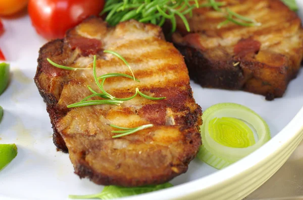 Grilled two pork chop — Stock Photo, Image