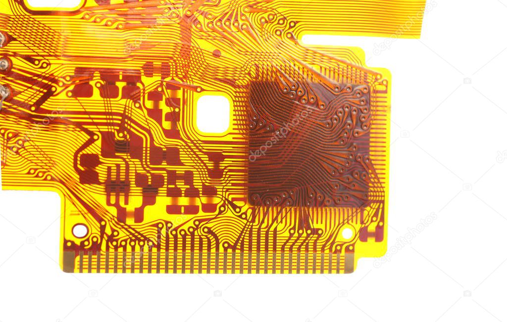 detail of flexed printed circuit 