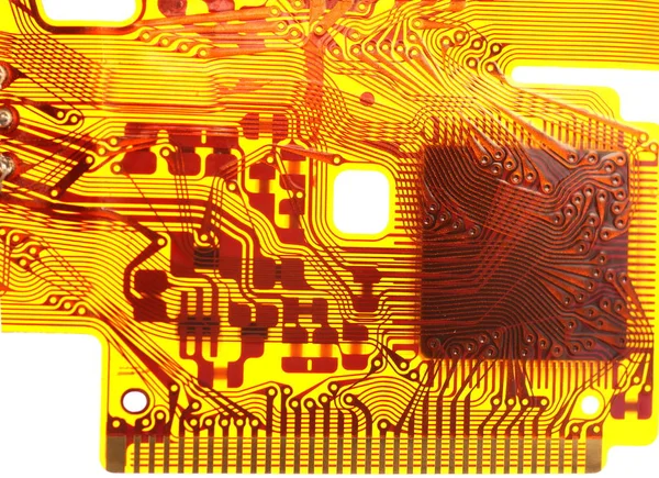 Detail of flexed printed circuit — Stock Photo, Image
