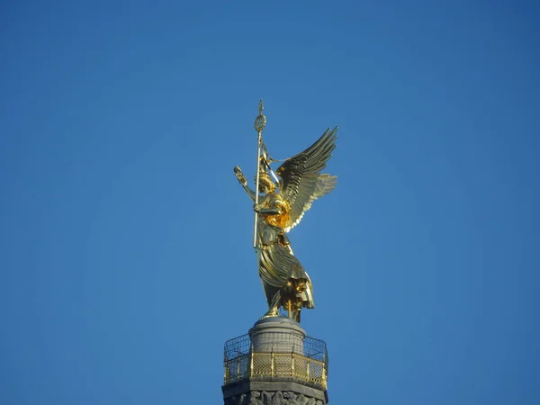 Siegessäule Berlin Auf Blauem Himmel — Stockfoto