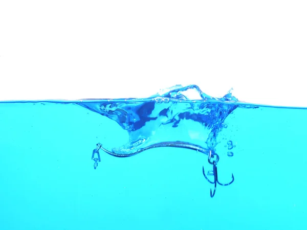 Metallangelköder im Wasser — Stockfoto