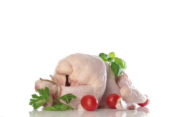 Surowy Kurczak Pietruszką Czarnej Płycie — Zdjęcie stockowe