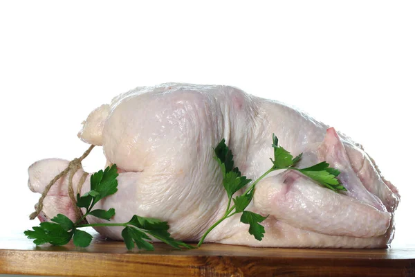 Kyckling Med Persilja Svart Tallrik — Stockfoto