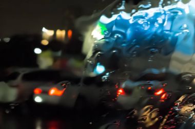 Sonbahar İzlenimcilik yağmurda boyalı