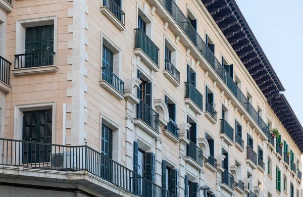 Black Balconies on Mallorca Building — Stock Photo, Image