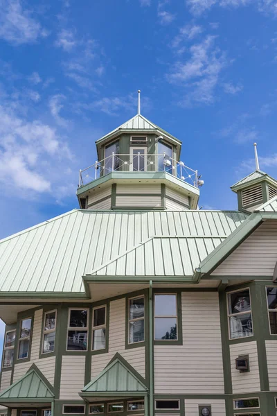 Gröna plåttak Under blå himmel — Stockfoto