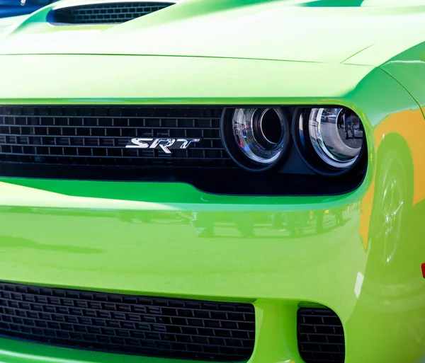 Green SRT Headlights — Stock Photo, Image