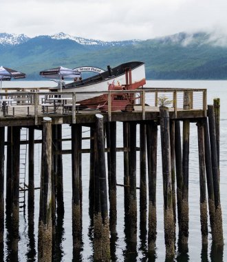 Old Pier in Icy Strait Alaska clipart