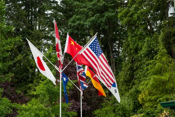 Birçok ülke bayrakları — Stok fotoğraf