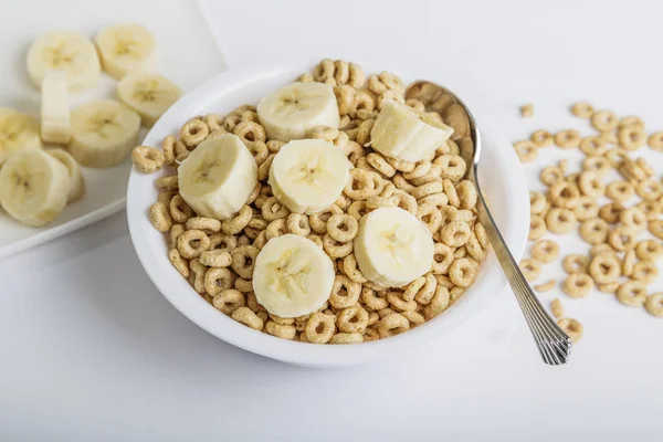 Classic Oat Cereal with Bananas — Stock Photo, Image