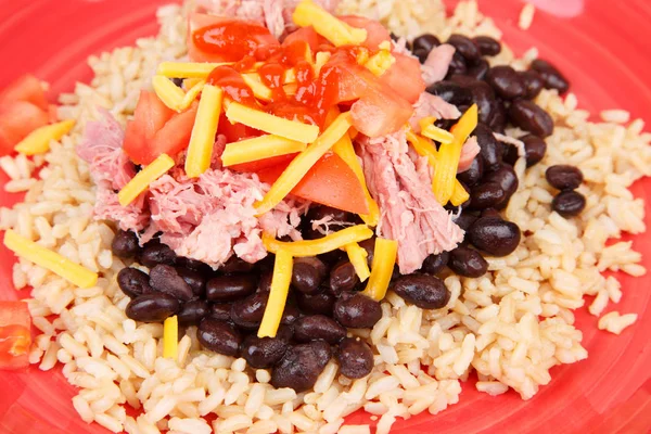 Frijoles negros de cerdo y arroz —  Fotos de Stock