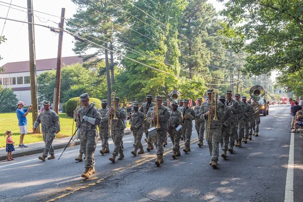 Army Band w czwartego lipca Parade — Zdjęcie stockowe