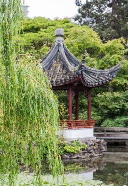 Pagoda arka planda Willow'la ağlayan