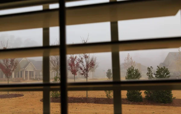 Foggy Day Through Shutters — Stock Photo, Image