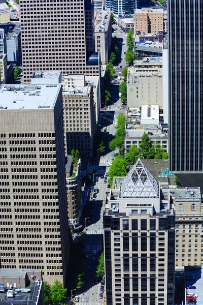 View up Fourth Avenue in Seattle — Stock Photo, Image