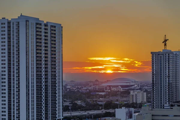 Tramonto su Miami Horizon — Foto Stock