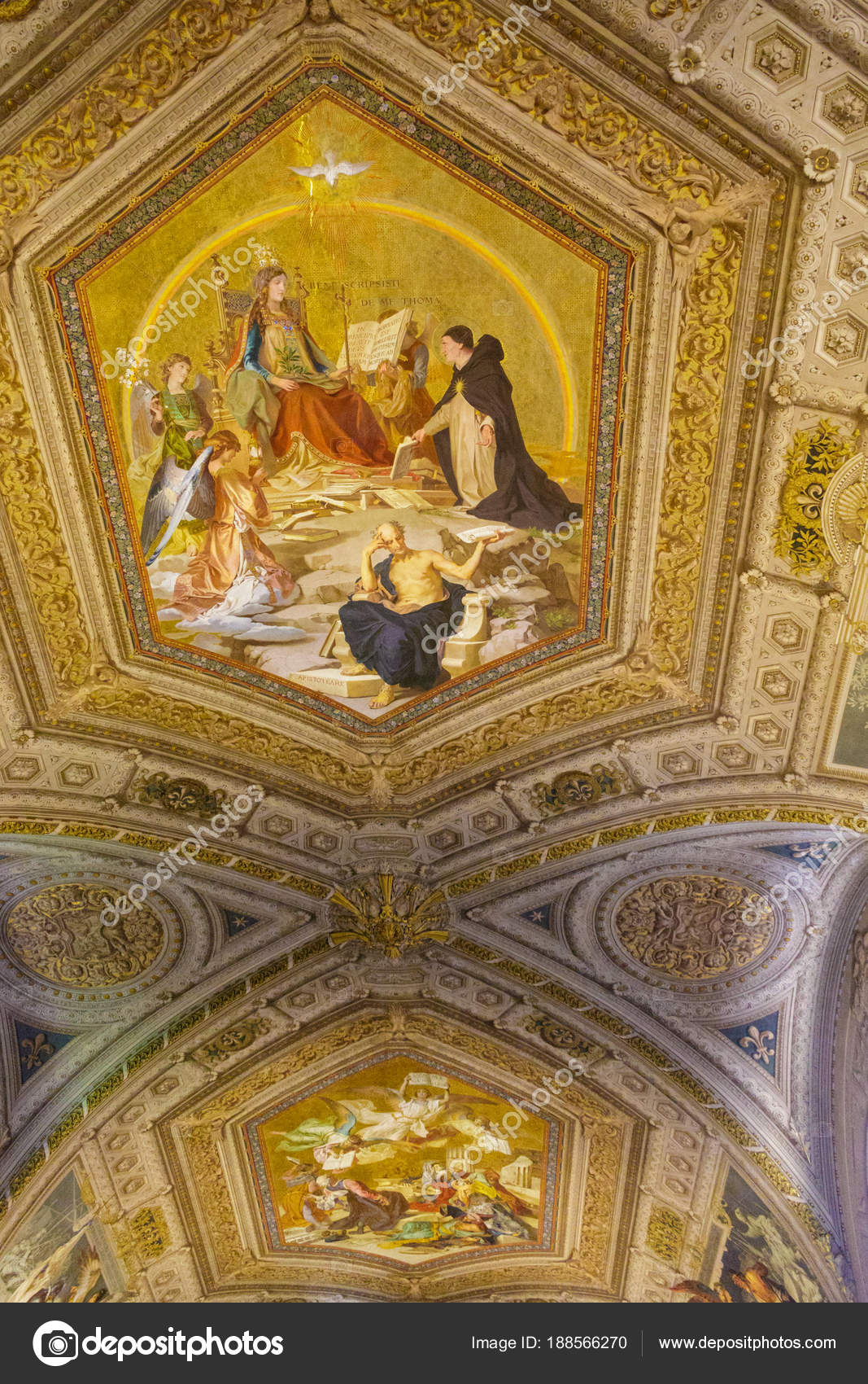 Painted Ceiling In Vatican Museum Stock Editorial Photo