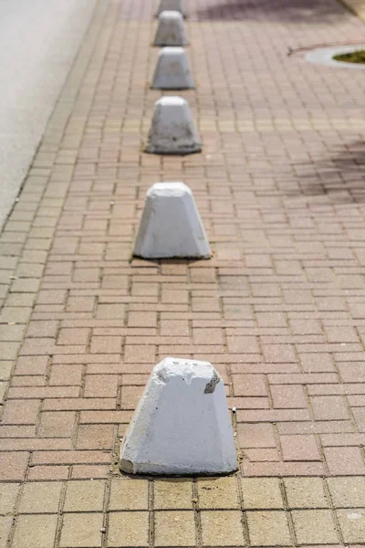 Curbstones on Brick Sidewalk — Stock Photo, Image