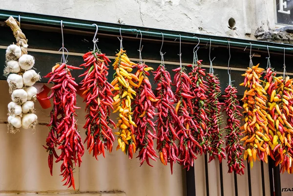 Hot Peppers and Garlic — Stock Photo, Image