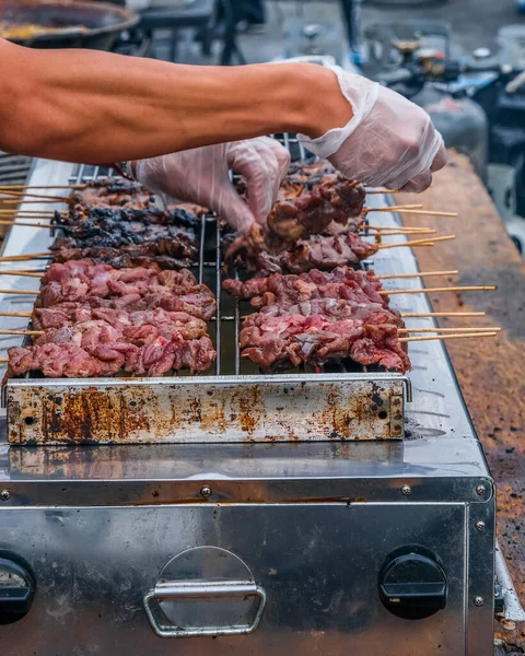 Grillu szaszłyki mięsne — Zdjęcie stockowe