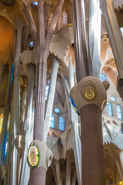 Ornate Columns in Sagrada Familia — Stock Photo, Image