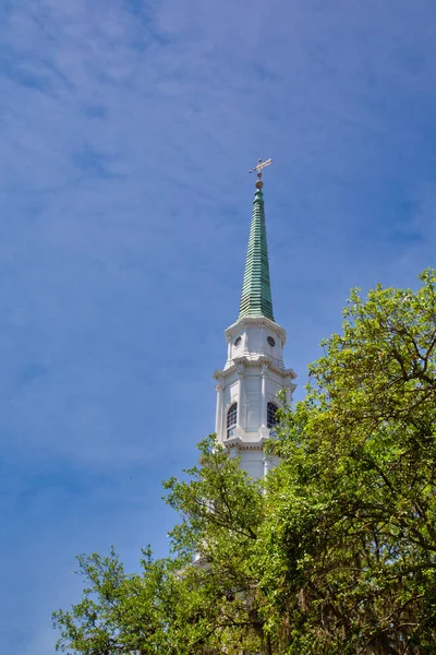 Árboles pasados del campanario — Foto de Stock