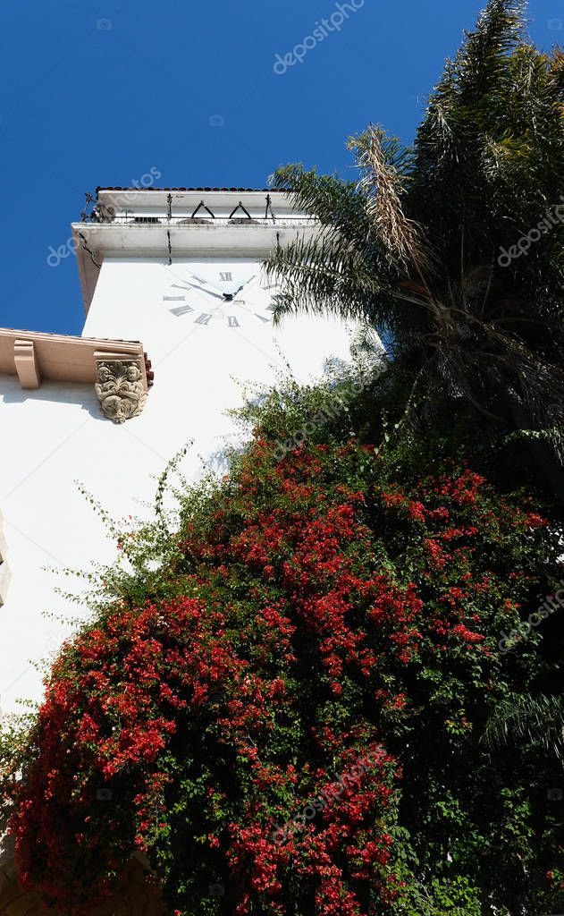 Flowers on Santa Barbara Clock Tower