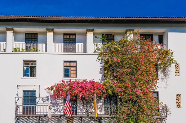 Flowers on Plaster Building — Stock Photo, Image