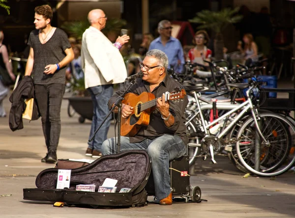 Street Guitarist in Barcelona — 스톡 사진