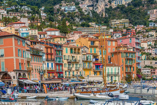 Färgglada Waterfront Villefranche — Stockfoto