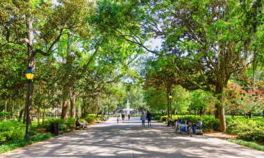 Forsyth Park 'taki çeşmeye yürü