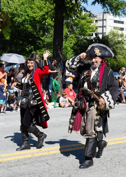 Two Pirates in Parade — 스톡 사진