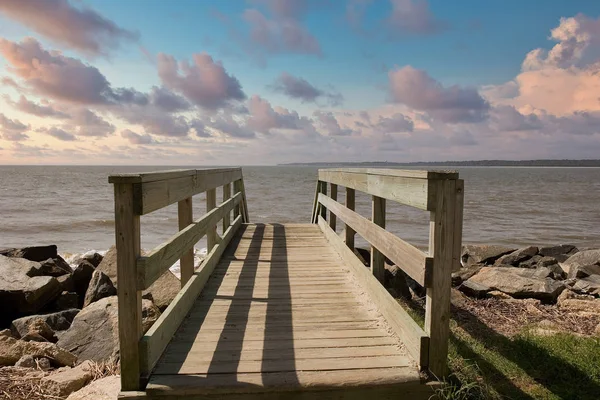 Walkway Into Sea at Dusk — 스톡 사진