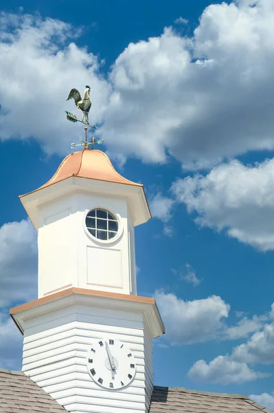 Clock and Weathervane on Cupola — Stock Photo, Image