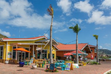 St. Thomas Limanı 'ndaki kafeler.
