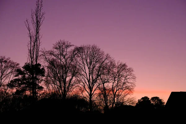 Silouette och Morning Sky — Stockfoto